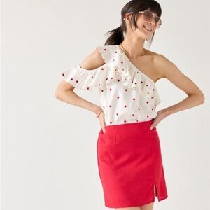 Miami Piper Cold Shoulder Polka Dot Blouse Size Small